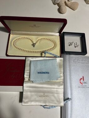 Mikimoto Akoya Pearl Necklace with Matching Studs